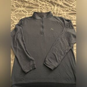 Rhoback Mens Performance Q-Zip The Herringbone Slate Blue Medium M Damaged